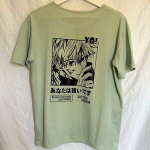 SHEIN Light Green Anime Print Tee